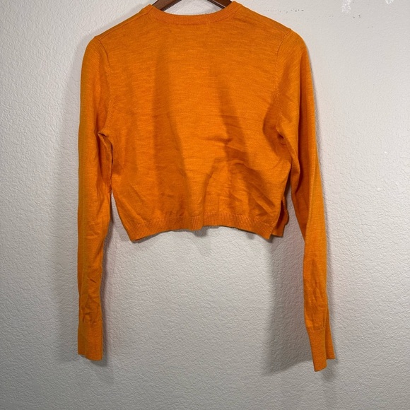 Free People Beach Cropped Orange Long Sleeve Women's Top Medium - Picture 4 of 5
